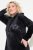 Ulla Popken 834550 Rochie cu mânecă lungă și glugă Neagră - Rochii din molton - 