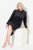 Ulla Popken 834550 Rochie cu mânecă lungă și glugă Neagră - Rochii din molton - 
