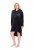 Ulla Popken 834550 Rochie cu mânecă lungă și glugă Neagră - Rochii din molton - 