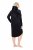 Ulla Popken 834550 Rochie cu mânecă lungă și glugă Neagră - Rochii din molton - 