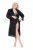 Ulla Popken 834837 Halat kimono cu dantelă Neagră - Halate - 