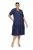 Ulla Popken 840367 Rochie midi cu mânecă scurtă și decolteu în V Bleumarin - Rochii midi - Rochii midi la marimi mari