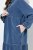 Ulla Popken 840972 Rochie hanorac cu volane Indigo - Rochii din molton - 