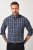 JP1880 Checked Shirt Long Sleeve Kent Collar Anthracite - Cămăși - Cămăși Bărbați Mărimi Mari
