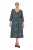 Ulla Popken 841839 Rochie din jerseu cu imprimeu animal și mânecă 3/4 Verde închis - Rochii midi - Rochii midi la marimi mari