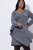 Ulla Popken 841941 Rochie tricotată cu mânecă lungă Gri melanj - Rochii tricotate - 
