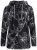 Ulla Popken 842758 Geacă din polar cu flori și glugă Neagră - Haine fleece - 