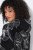 Ulla Popken 842758 Geacă din polar cu flori și glugă Neagră - Haine fleece - 