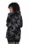 Ulla Popken 842758 Geacă din polar cu flori și glugă Neagră - Haine fleece - 