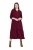 Ulla Popken 843383 Rochie din catifea reiată cu mânecă 3/4 Roșu vin - Rochii maxi - Rochii maxi marimi mari