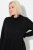 Ulla Popken 844233 Rochie tricotată cu mânecă lungă Neagră - Rochii tricotate - 