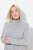 Ulla Popken 844233 Rochie tricotată cu mânecă lungă și guler înalt Gri melanj - Rochii tricotate - 