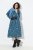 Ulla Popken 844722 Rochie hanorac imprimată Petrol - Rochii din molton - 