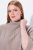 Ulla Popken 844996 Poncho reiat din merinos cu guler pe gât Maro deschis - Ponchouri și pelerine - 