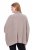 Ulla Popken 844996 Poncho reiat din merinos cu guler pe gât Maro deschis - Ponchouri și pelerine - 