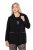 Ulla Popken 845336 Sacou elastic oversize cu doi nasturi Neagră - Sacouri - Sacouri în Mărimi Mari pentru Femei