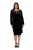 Ulla Popken 845573 Rochie din catifea cu mânecă lungă Neagră - Rochii de seară - Rochii de seară marimi mari