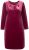 Ulla Popken 845573 Rochie din catifea cu mânecă lungă Roșu vin - Rochii de seară - Rochii de seară marimi mari