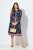 Ulla Popken 845649 Rochie din șifon cu flori Bleumarin - Rochii midi - Rochii midi la marimi mari