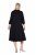 Ulla Popken 846373 Rochie midi cu cordon de legat Neagră - Rochii midi - Rochii midi la marimi mari