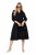 Ulla Popken 846373 Rochie midi cu cordon de legat Neagră - Rochii midi - Rochii midi la marimi mari