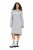 Ulla Popken 846886 Rochie hanorac cu glugă Gri melanj - Rochii din molton - 