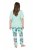 Ulla Popken 846971 Pijama cu model Verde deschis - Pijamale/Haine de casă - 