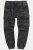 JP1880 847064 Pantaloni cargo din piele nappa de miel Neagră - Pantaloni din piele pentru bărbați în mărimi mari - Pantaloni din piele marimi mari