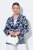Ulla Popken 847586 Sacou din jacquard floral Bleumarin - Sacouri - Sacouri în Mărimi Mari pentru Femei