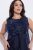 Ulla Popken 847918 Rochie din șifon cu flori Bleumarin - Rochii midi - Rochii midi la marimi mari