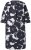 Ulla Popken 848061 Rochie midi cu flori și mânecă 3/4 Neagră - Rochii midi - Rochii midi la marimi mari