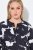 Ulla Popken 848061 Rochie midi cu flori și mânecă 3/4 Neagră - Rochii midi - Rochii midi la marimi mari
