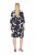 Ulla Popken 848061 Rochie midi cu flori și mânecă 3/4 Neagră - Rochii midi - Rochii midi la marimi mari