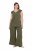 Ulla Popken 848131 Pijama cu dantelă Verde măsliniu - Pijamale/Haine de casă - 
