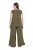 Ulla Popken 848131 Pijama cu dantelă Verde măsliniu - Pijamale/Haine de casă - 