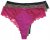 Ulla Popken 848522 Chiloți tanga cu dantelă set de 3 Mov închis - Chiloți - 