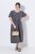 Ulla Popken 848575 Rochie maxi cu mânecă scurtă și buzunare Antracit - Rochii maxi - Rochii maxi marimi mari