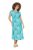 Ulla Popken 848696 Rochie midi imprimată cu decolteu în V Turcoaz - Rochii midi - Rochii midi la marimi mari