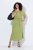 Ulla Popken 848829 Rochie midi cu mânecă scurtă și șnur Verde deschis - Rochii midi - Rochii midi la marimi mari