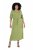 Ulla Popken 848829 Rochie midi cu mânecă scurtă și șnur Verde deschis - Rochii midi - Rochii midi la marimi mari