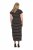 Ulla Popken 848921 Rochie din jerseu în dungi cu cordon de legat Neagră - Rochii maxi - Rochii maxi marimi mari