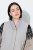 Ulla Popken 849221 Vestă matlasată cu guler striat Gri - Veste - 