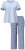 Ulla Popken 849850 Pijama în carouri Albastru deschis - Pijamale/Haine de casă - 