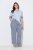 Ulla Popken 849850 Pijama în carouri Albastru deschis - Pijamale/Haine de casă - 