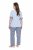 Ulla Popken 849850 Pijama în carouri Albastru deschis - Pijamale/Haine de casă - 