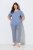 Ulla Popken 850045 Pijama cu mânecă scurtă Albastru deschis - Pijamale/Haine de casă - 