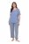 Ulla Popken 850045 Pijama cu mânecă scurtă Albastru deschis - Pijamale/Haine de casă - 