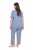 Ulla Popken 850045 Pijama cu mânecă scurtă Albastru deschis - Pijamale/Haine de casă - 