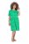 Ulla Popken 850204 Rochie din jerseu cu mânecă scurtă și decolteu în V Verde - Rochii din jerseu - 