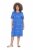 Ulla Popken 850204 Rochie tip tricou imprimată cu volane Albastru - Rochii din jerseu - 
